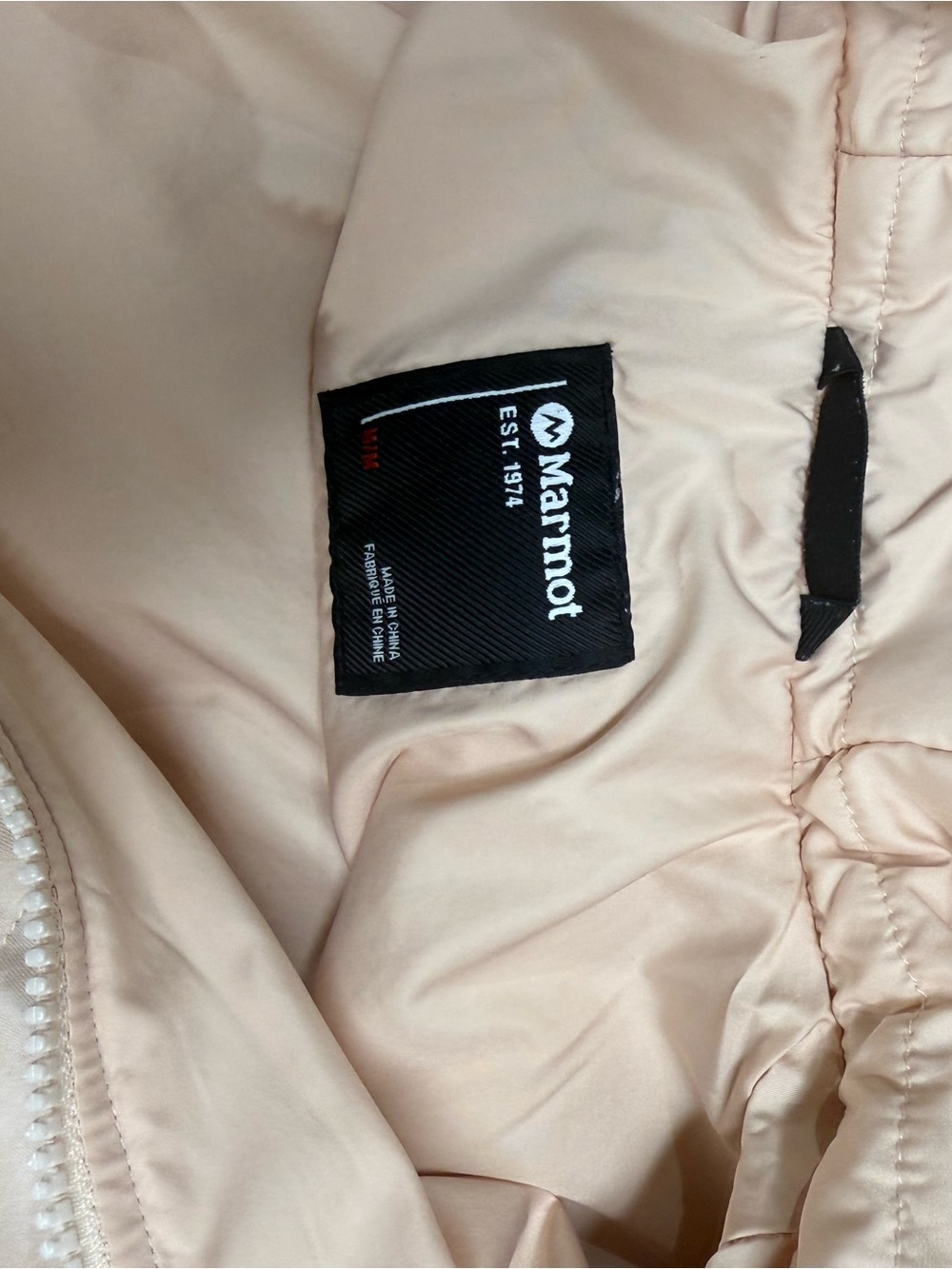 Marmot Cream Quilted Zip Front Puffer Jacket - Picture 4 of 4